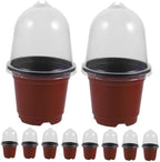 INOOMP 50sets Planting Pots with Humidity Dome Nursery Containers for Indoor Gardening Includes Drainage for Optimal Water Management - Image 6