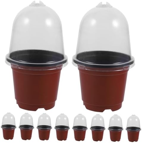 INOOMP 50sets Planting Pots with Humidity Dome Nursery Containers for Indoor Gardening Includes Drainage for Optimal Water Management - Image 6