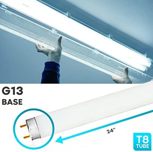 LUXRITE F17T8/865 17W 24 Inch T8 Fluorescent Tube Light Bulb, 6500K 12-Pack - Image 3
