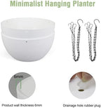 Meowell 12 inch Large Hanging Planters for Indoor Outdoor Plants, 2 Pack Hanging Flower Pots with Drainage Holes and Chain for Garden Porch, Plastic Hanging Baskets for House Plants, White - Image 4
