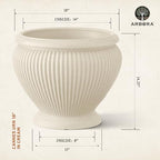 ARBORA 18" Cannes Urn Planter - Lightweight Polyresin Decorative Plant Pot - Image 2