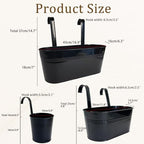 6 Pack Mixed Size Balcony Hanging Planters for Patio Garden Décor, Black - Image 5