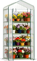 4 Tier Mini Greenhouse, 27 x 19 x 62 Inch Portable Green House with PVC Cover and Steel Frame for Indoor Outdoor Plants, Seedlings, Herbs, Vegetables by CaroTex