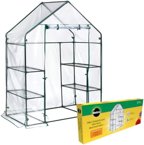 Miracle-Gro Walk-in Greenhouse, Removable Shelves, Clear, 4'8"x29"x6'5 by Unknown