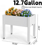 EasyUp Horticulture Raised Garden Bed with Legs, Divisible Raised Resin Planter Box for Backyard, Patio, Balcony, with 4 Legs, 4 Swivel Lockable Wheels(Ashen,30.04 * 17.72 * 28.9) - Image 4