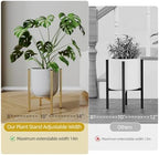 Adjustable Metal Plant Stand Indoor, Fits 8-14 Inch Pots, Mid Century Modern Gold Planter Holder,2 Heights, Heavy Duty 160 lb, Indoor Outdoor Corner Floor Pot Stand, Golden 2 Pack - Image 5
