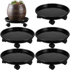 5 Packs Plant Caddy with Wheels 11.8" Plastic Rolling Plant Stands Heavy-Duty Plant Dolly with Casters Indoor Outdoor Wheeled Plant Roller Base Large Planter Saucers Plant Mover by Planterhoma