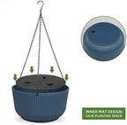 Dexceder 11.2 Inch Self Watering Hanging Planter (2 Pack, Deep Blue) - Image 4