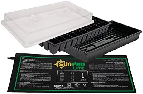 SUNPACK Complete Indoor Seed Starting System Tray with Dome and Heat Mat, Multicolored, 11" x 21" by SUNPACK
