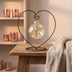 Zerodeko 5pcs Ornament Display Stand: Iron Hanging Rack Holder Heart Shape - Christmas Ornament Stand for Hanging Glass Globe Air Plant Terrarium Witch Ball Home Wedding Decor - Image 7