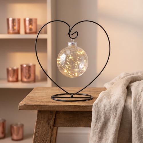 Zerodeko 5pcs Ornament Display Stand: Iron Hanging Rack Holder Heart Shape - Christmas Ornament Stand for Hanging Glass Globe Air Plant Terrarium Witch Ball Home Wedding Decor - Image 7