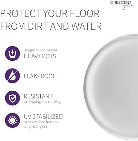 Crescent Garden Universal Round Planter Saucer, Heavy Duty Drainage Dish for Large Plant Pots, Large Plant Dishes Saucer, Indoor & Outdoor Plant Tray - Cloud White (19.75" Inner, 22' Outer Diameter) - Image 6