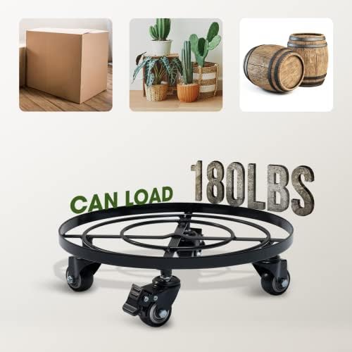 Idzo 2 Pack Upgraded Lockable Metal Heavy Duty Trolley Plant Caddy, Plant Stands, 12 Inch, 2 pcs - Image 6
