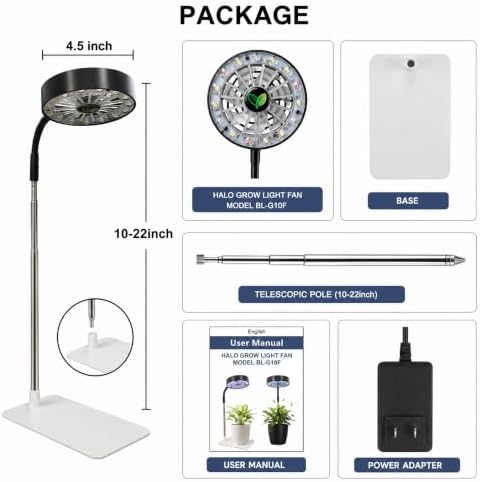 Grow Light with Fan,LED Sunlight with Gentle Breeze for Plants - Image 7