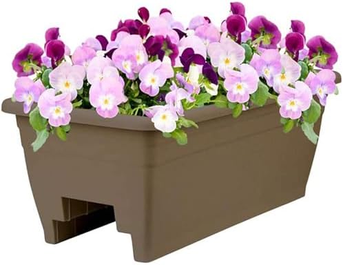 The HC Companies 24 Inch Deck Rail Flower Planter Boxes, Chocolate, 4-Pack - Image 5