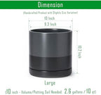 D'vine Dev 10 Inch Ceramic Planter Pot, Slate, 94-O-E-5 - Image 3