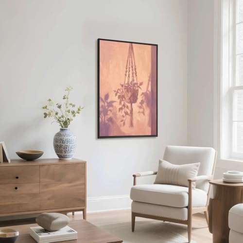 Boho Macrame Plant Hanger Wall Art, Black Framed Impressionist Print - Image 6