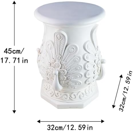 Decorative Roman Column Pedestal, English Rosette Indoor Outdoor Sculptural Garden Plinth Base Statue Riser, Weatherproof Sturdiness Plinth Base Statue Riser for Statues, Flower Pots, Decor, Cast Stone Resin (1458) - Image 2