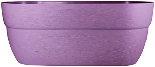 Emsco Group Bloomers Rail Planter, 24" Weatherproof Resin Deck & Balcony Planter with Drainage – Fits 2x4 & 2x6 Rails – Orchid Purple by EmscoGroup