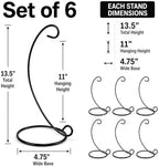 Ornament Display Stands 6 Pack, 13 Inch Black Wrought Iron Ornament Hangers for Christmas Ornaments, Glass Globes, Terrariums, Lanterns, Memorial Keepsakes, Figurines & Holiday Table Decor - Image 3