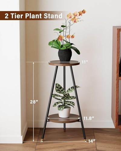 Tiered Plant Stand Indoor: Tall Mid Century Modern Adjustable Wood Plant Stands - Corner Planter Flower Pot Stand for Indoor Multiple Plants - Small Plant Holder Table for Home, Patio & Garden - Image 2