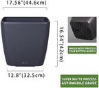 Dexceder 18x17 Self Watering Planter with Wheels (Slate Gray Matte) - Image 3