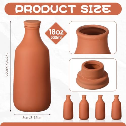 DoubleFill Ollas Terracotta Watering Pots, 18 oz, 4 Pcs - Image 2