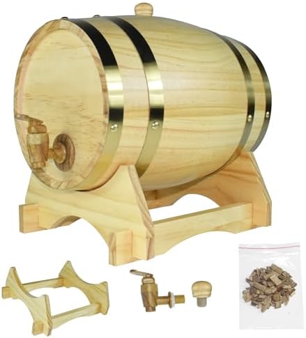 1.5L Oak Aging Barrel Dispenser - Home Whiskey Decanter for Wine, Spirits, Beer & Liquor (White) - Image 6