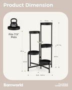 Bamworld Plant Stand Indoor Outdoor 5 Tier Corner Plant Shelf Metal Holder - Image 2