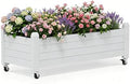 Raised Garden Bed with Wheels, Rolling Resin Planter Box, Ashen by NBYSGO