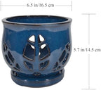 W&W Orchid Pot with Holes and Saucer for Repotting, Blue, 6.5" - Image 6