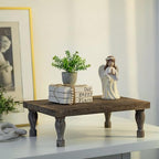 Hanobe Wooden Display Risers for Decor, Rustic White Pedestal Display Stand - Image 4