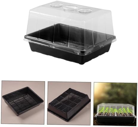 Levemolo 1 Set Reusable Plastic Plant Tray with Humidity Dome Nursery Starter Tray for Seedling Germination for Gardening for Flowers Fruits and Vegetables - Image 2