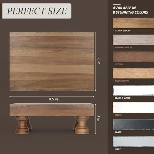 EOSAHR Wood Riser for Decor & Display Stand for Kitchen Counter, Brown - Image 6