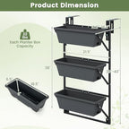 GIANTEX 3-Tier Vertical Railing Planter, Adjustable Hanging Planter Boxes - Image 4