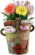 TOZLU Abstract Face Head Planter Colorful Picasso Art Resin Flower Pot by TOZLU