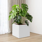 CNCEST Modern Square Steel Planter Box Heavy Duty Galvanized Metal Raised Garden Bed Cube Planter Large Easy Assembly Weather Resistant Indoor Outdoor Patio Balcony Decor (White, 24inch) - Image 5