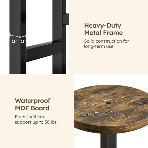 Homsorout Plant Stand Indoor with Grow Light,4-Tiered Tall Plant Stand Indoor, Metal Plant Shelf with Adjustable Light, Ideal for Living Room, Garden, Patio (Black Brown) - Image 5