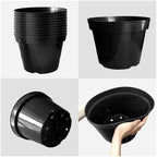 RooTrimmer 10 Inch Plastic Nursery Pots for Plants 10 Pack Plant Pots with Drainage Holes 2 Gallon Nursery Pots Perfect for Indoor Outdoor Plants Such as Herbs, Strwaberrys and Flowers, Black - Image 3