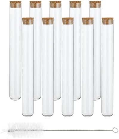 PATIKIL 70ml Test Tubes, 24pcs 7.87x0.98in Glass Clear Round Bottom Test Tube Containers with Cork Stopper for Bead Party Candy Bath Salt Storage Scientific Experiment Plant Propagation by PATIKIL