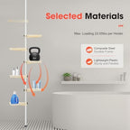 Adjustable Height 7 Layer Indoor Plant Stand, Spring Tension Pole Metal Free Stand Steel Tube Flower Display Rack, Space Saver Corner Floral Pot Hanger Shelf - Image 6