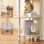 YUFAM 3-Tier Corner Shelf, Grey White - Image 4