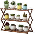 Plant Stand, Bamboo Flower Pot Display Rack Modern Flower Shelf Living Room Floor-Standing Multi-Layer Foldable Indoor Balcony Succulents Ladder Shelf,B-100 * 25 * 39cm by Unknown