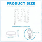 PATIKIL 3 ft Light Fixture Chain, 4 Set Lighting Chain Metal Looping Link with Quick Link Screw Lock Connectors Up to 110 lbs for Pendant Lights Chandeliers Swag Lights, White - Image 2