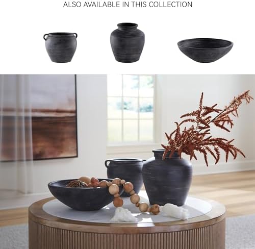 Signature Design by Ashley Meadie Large Distressed Black Terra Cotta Vase - Image 5