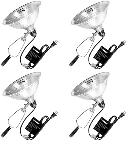 VIVOSUN 4 Pack Clamp Lamp Light with Detachable 8.5 Inch Aluminum Reflector by VIVOSUN