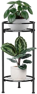 H HOMEXIN Plant Stand Indoor, 2 Tier Metal Tall Plant Stands 23.4" Multiple Plant Rack Holder, Heavy Duty Rustproof Flower Shelf Display for Apartment Corner Home Garden Patio by HHOMEXIN