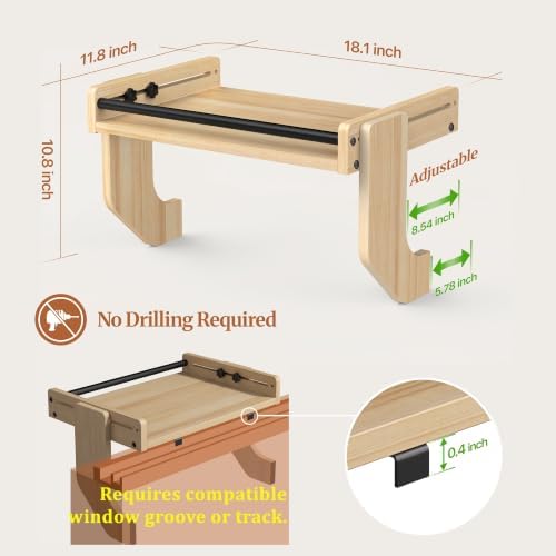 Window Sill Plant Shelf Extender, No Drill Adjustable Plant Stand indoor - Image 2