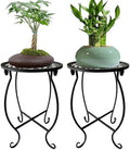 Plant Stand Indoor Outdoor, Set of 2 Metal Plant Stand for Indoor Plants Iron Art Flower Pot Holder Stand Decoration Shelf Racks for Single Planter Use in Garden Patio Corner by Unknown