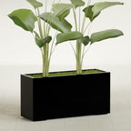 Greenline Leo Tall Rectangular Fiberglass Planter, Outdoor Planter Box - Image 2